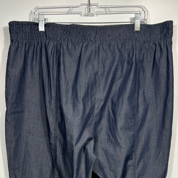 Anthropologie Globetrotter Chambray Tie Waist High Rise Jogger Pants Size L - Picture 7 of 11